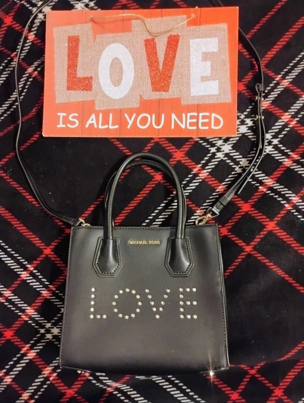 Rare & HTF Like New Mini Black Michael Kors Leather Love Satchel